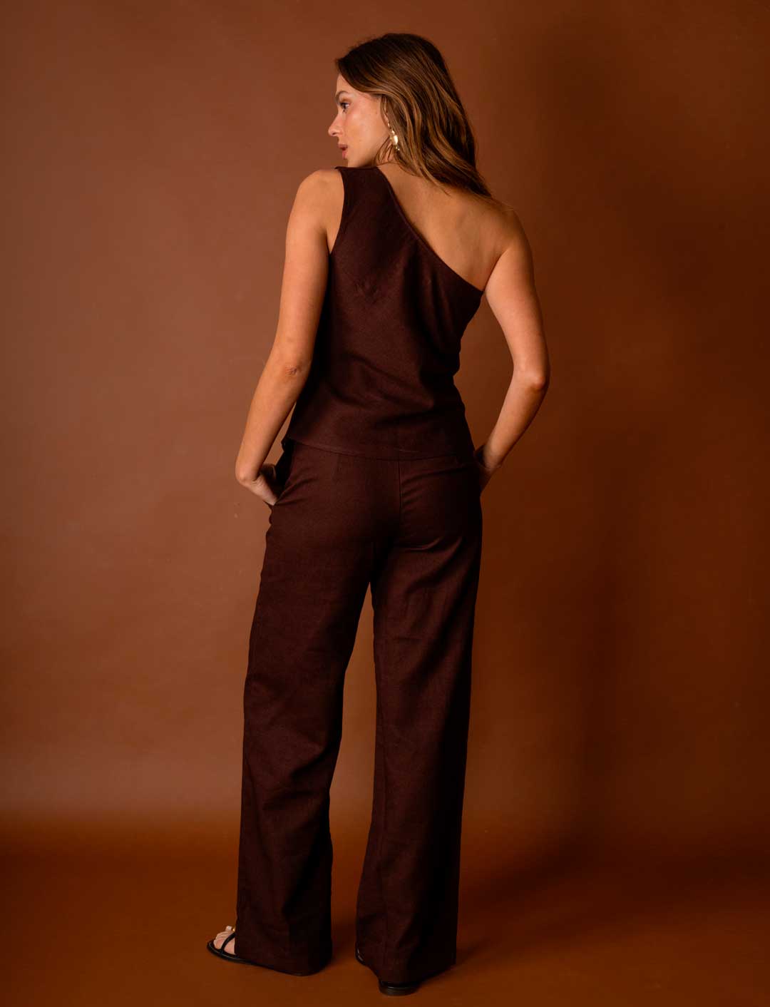 TOP LORETA LINO CHOCOLATE C-Vive