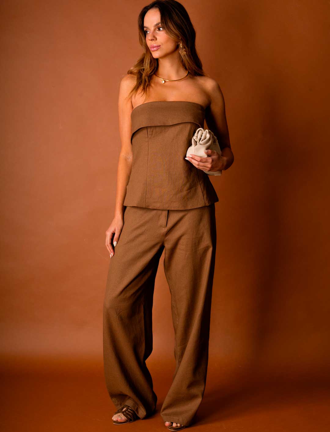 TOP NIZA LINO CAMEL C-Vive