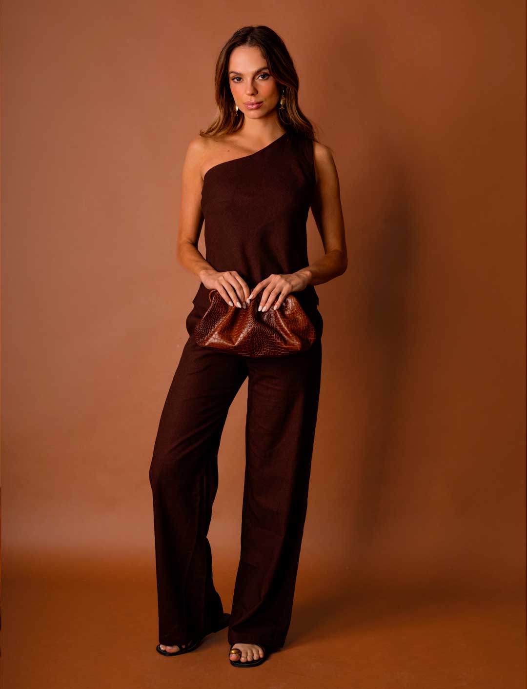 PANTALÓN LINO MÓNACO CHOCOLATE C-Vive