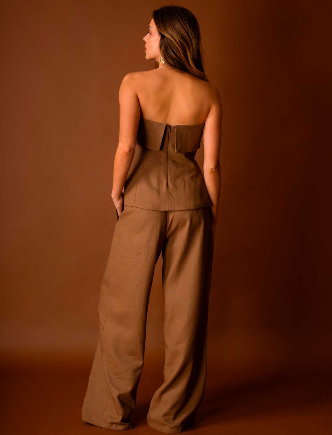 PANTALÓN LINO MÓNACO CAMEL C-Vive