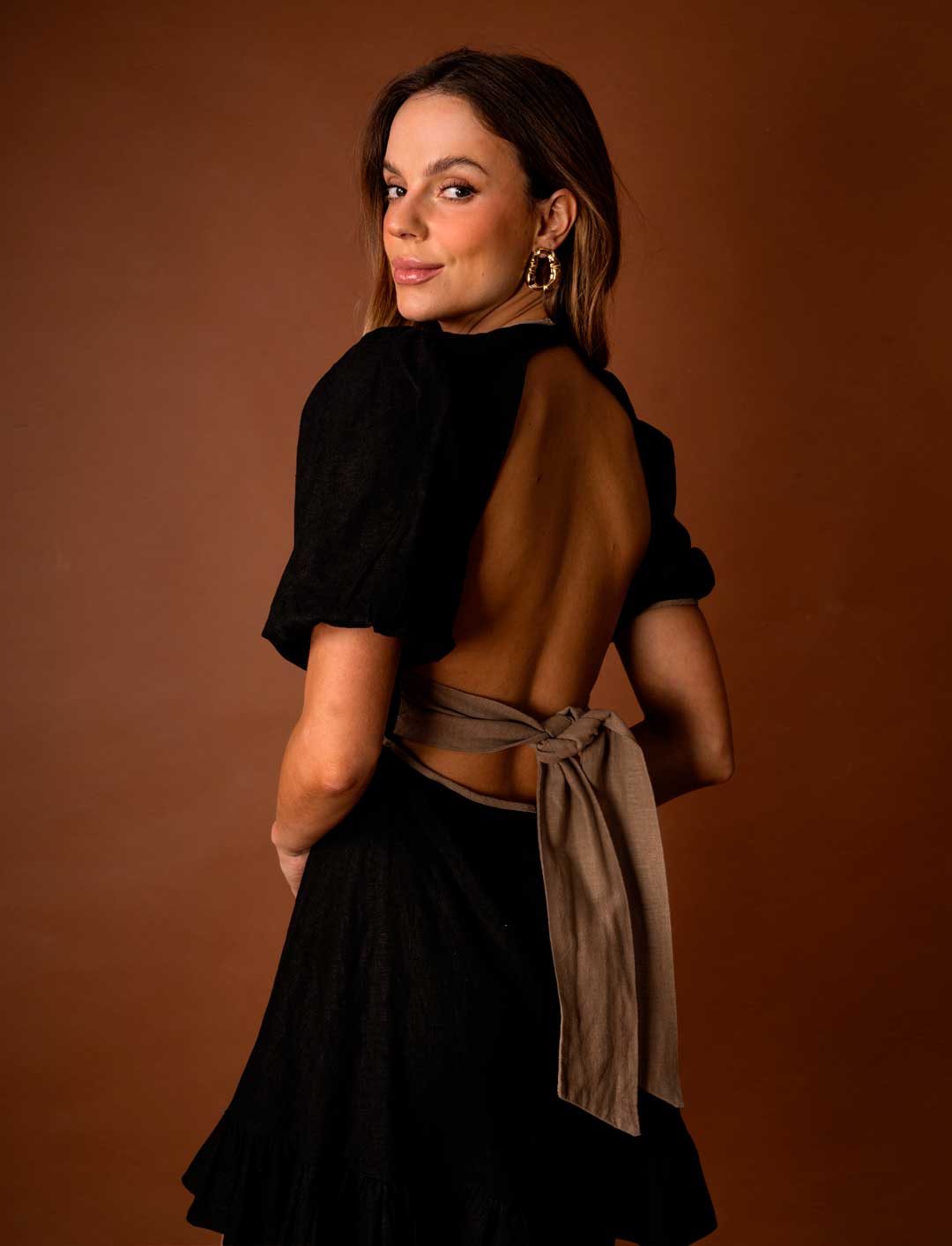 VESTIDO LINO VIENA NEGRO C-Vive Colombia