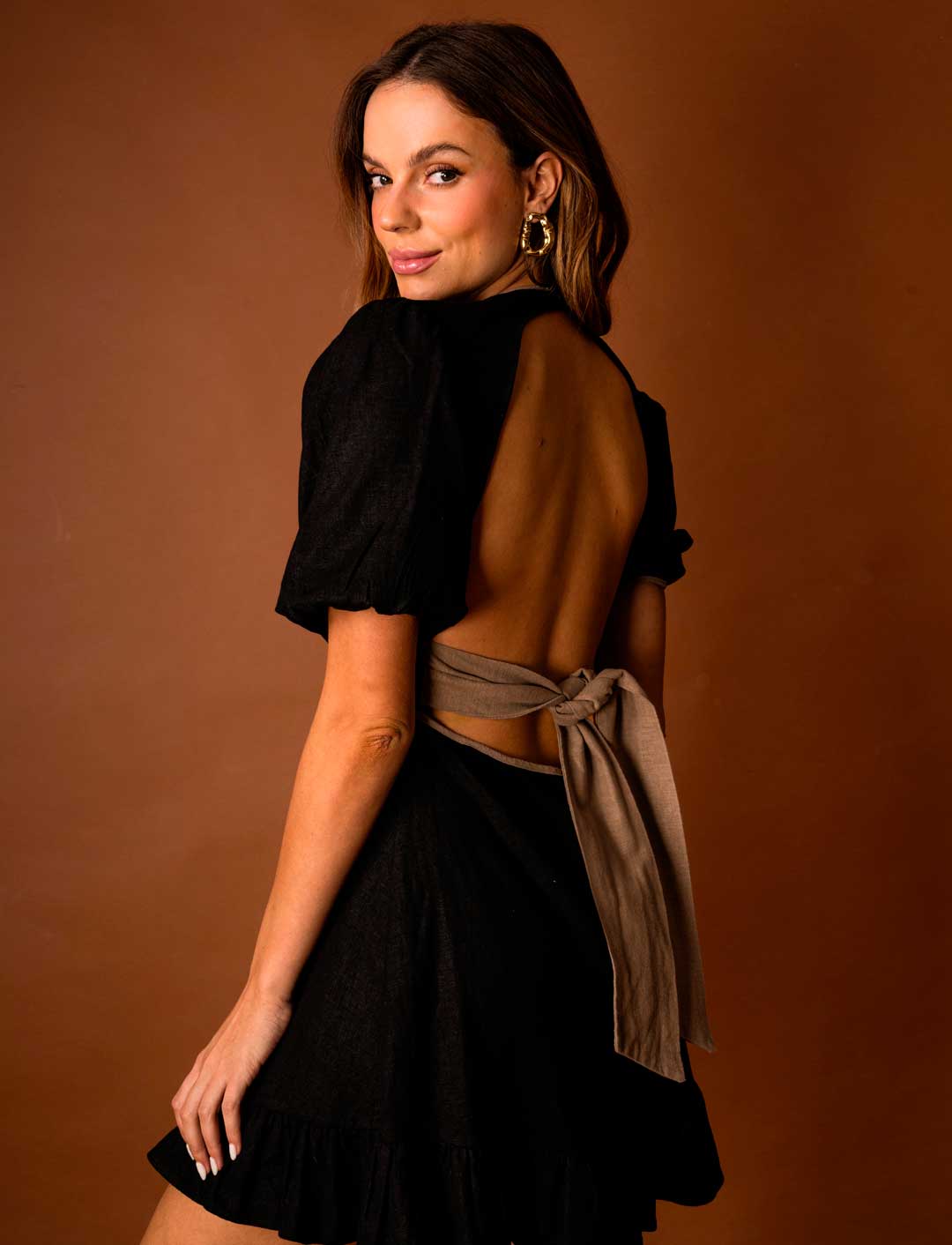 VESTIDO LINO VIENA NEGRO C-Vive Colombia